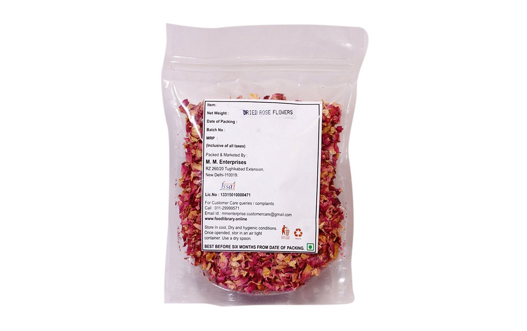 Food Library Premium Dried Rose Petals   Pack  100 grams